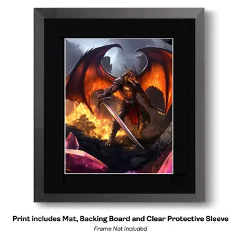 Unicorn Wolf Hybrid Forest Creature art print - Fantasy Quest Adventure Prints – 8″x10″ Artwork in 12″x14″ Mats