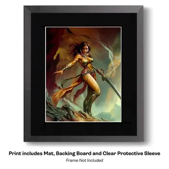 Unicorn Wolf Hybrid Forest Creature art print - Fantasy Quest Adventure Prints – 8″x10″ Artwork in 12″x14″ Mats