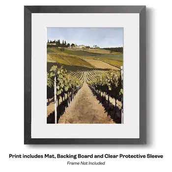 Italian Vineyard - Wine Wall Art Prints – 8″x10″ Artwork for 11″x14″ Frame