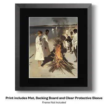 Bon Fire Beach Time  8”x10” Art Print