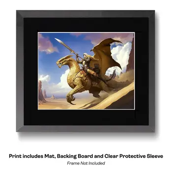 Unicorn Wolf Hybrid Forest Creature art print - Fantasy Quest Adventure Prints – 8″x10″ Artwork in 12″x14″ Mats