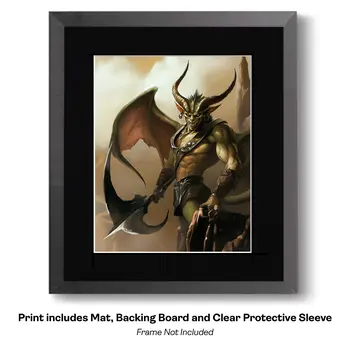 Unicorn Wolf Hybrid Forest Creature art print - Fantasy Quest Adventure Prints – 8″x10″ Artwork in 12″x14″ Mats