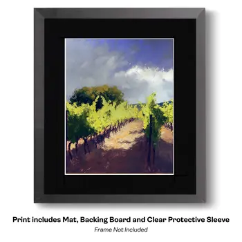 Italian Vineyard - Wine Wall Art Prints – 8″x10″ Artwork for 11″x14″ Frame
