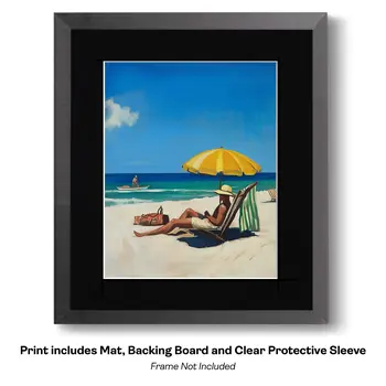 Dad Son Beach Day 8”x10” Art Print