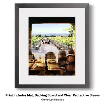 Italian Vineyard - Wine Wall Art Prints – 8″x10″ Artwork for 11″x14″ Frame