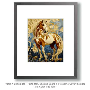 Abstract Paint Horse - Equine Art Prints – 8″x10″ Artwork for 11″x14″ Frame