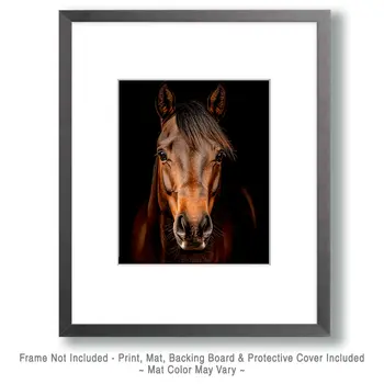 Chestnut Mare Portrait - Equine Art Prints – 8″x10″ Artwork for 11″x14″ Frame