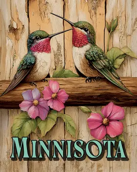 Two Hummingbirds - Minnesota Art Prints – 8″x10″ Artwork for 11″x14″ Frame