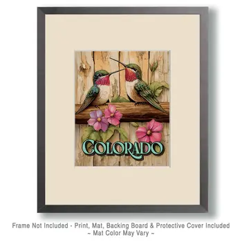 Two Hummingbirds - Colorado Art Prints – 8″x10″ Artwork for 11″x14″ Frame