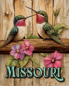 Two Hummingbirds - Missouri Art Prints – 8″x10″ Artwork for 11″x14″ Frame