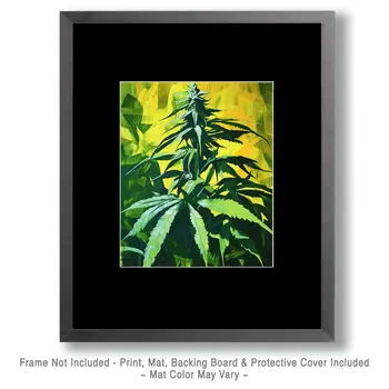 Pot Plant - Marijuana Wall Art Prints – 8″x10″ Artwork for 11″x14″ Frame