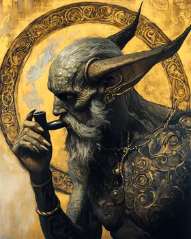 Evil Alien Smoking - Marijuana Wall Art Prints – 8″x10″ Artwork for 11″x14″ Frame