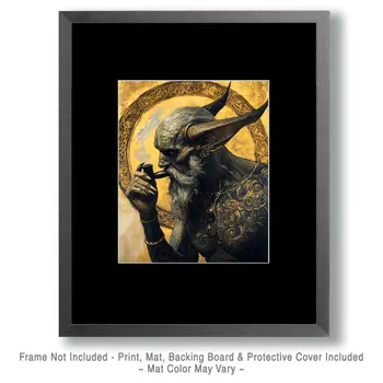 Evil Alien Smoking - Marijuana Wall Art Prints – 8″x10″ Artwork for 11″x14″ Frame