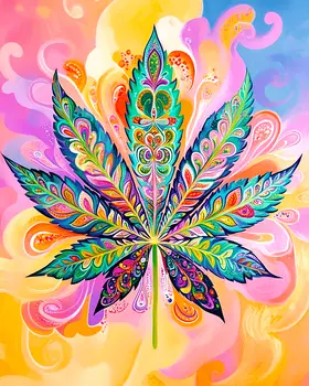 BOHO Leaf - Marijuana Wall Art Prints – 8″x10″ Artwork for 11″x14″ Frame