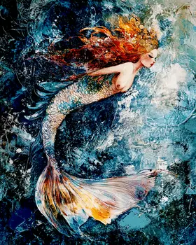 Siren Song - Mermaid Wall Art Prints – 8″x10″ Artwork for 11″x14″ Frame