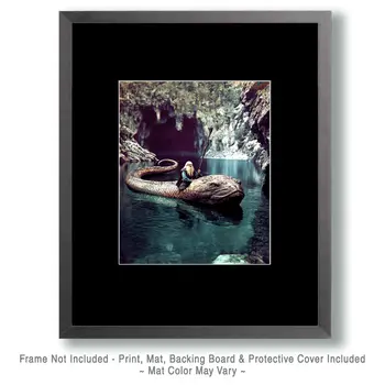 Scottish King Riding Nessie the Loch Ness Monster - Cryptids  8"x10" Artwork for 11"x14" Frame
