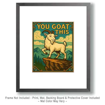You Goat This - Punny Animals Art Prints – 8″x10″ Artwork for 11″x14″ Frame