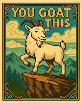 You Goat This - Punny Animals Art Prints – 8″x10″ Artwork for 11″x14″ Frame
