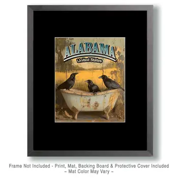 Three Ravens - Alabama Art Prints – 8″x10″ Artwork for 11″x14″ Frame