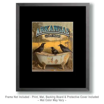 Three Ravens - Arkansas Art Prints – 8″x10″ Artwork for 11″x14″ Frame