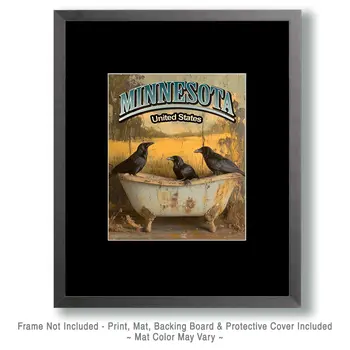 Three Ravens - Minnesota Art Prints – 8″x10″ Artwork for 11″x14″ Frame