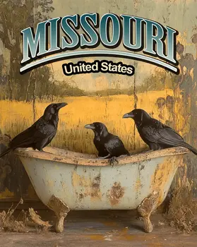 Three Ravens - Missouri Art Prints – 8″x10″ Artwork for 11″x14″ Frame
