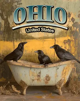 Three Ravens - Ohio Art Prints – 8″x10″ Artwork for 11″x14″ Frame