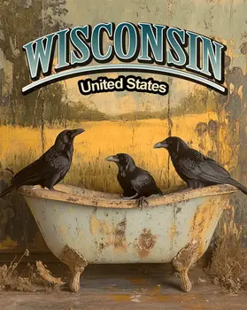 Three Ravens - Wisconsin Art Prints – 8″x10″ Artwork for 11″x14″ Frame