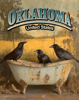 Three Ravens - Oklahoma Art Prints – 8″x10″ Artwork for 11″x14″ Frame