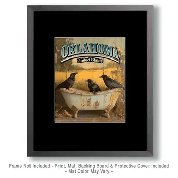 Three Ravens - Oklahoma Art Prints – 8″x10″ Artwork for 11″x14″ Frame