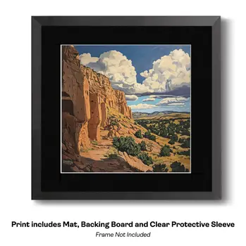 Southwestern Cliff Dreamscape - Classic Landscape 8"x8" Art Print