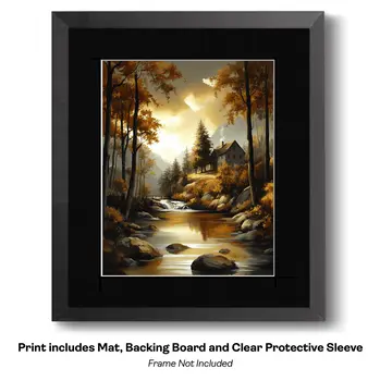 Tudor House on Lakeside - Classic Landscape 8"x10" Art Print