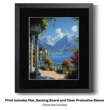 Tudor House on Lakeside - Classic Landscape 8"x10" Art Print