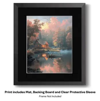 Tudor House on Lakeside - Classic Landscape 8"x10" Art Print