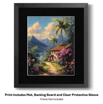 Tudor House on Lakeside - Classic Landscape 8"x10" Art Print