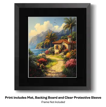 Tudor House on Lakeside - Classic Landscape 8"x10" Art Print