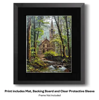 Tudor House on Lakeside - Classic Landscape 8"x10" Art Print