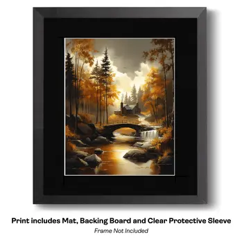 Tudor House on Lakeside - Classic Landscape 8"x10" Art Print