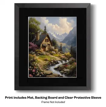 Tudor House on Lakeside - Classic Landscape 8"x10" Art Print
