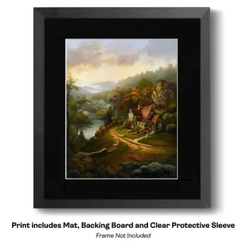 Tudor House on Lakeside - Classic Landscape 8"x10" Art Print