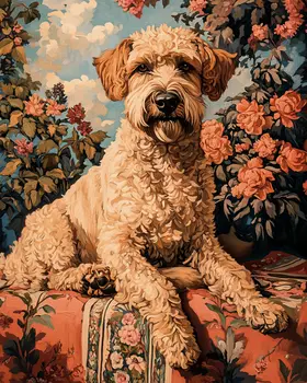 Classic Soft Coated Wheaten Terrier - Pet Dog Still Life Wall Art Prints – 8″x10″ Artwork for 11″x14″ Frame