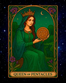 The Queen of Pentacles - Tarot Card Art Prints – 8″x10″ Artwork for 11″x14″ Frame