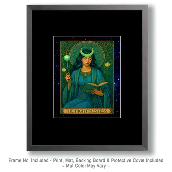 The Priestess Tarot Card - Tarot Card Art Prints – 8″x10″ Artwork for 11″x14″ Frame