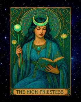 The Priestess Tarot Card - Tarot Card Art Prints – 8″x10″ Artwork for 11″x14″ Frame
