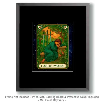 Four of Swords - Tarot Card Art Prints – 8″x10″ Artwork for 11″x14″ Frame