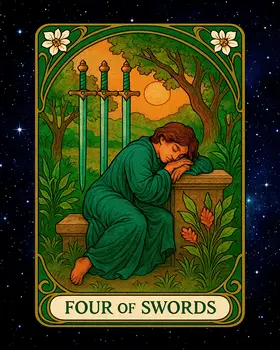 Four of Swords - Tarot Card Art Prints – 8″x10″ Artwork for 11″x14″ Frame