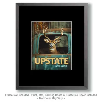 Buck in Pickup - Upstate New York Deer Art Prints – 8″x10″ Artwork for 11″x14″ Frame
