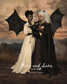 Clara and Sara Goth Fairies - Very Grim Fairytale Prints – 8″x10″ Artwork in 10″x12″ Mat