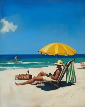 Dad Son Beach Day 8”x10” Art Print