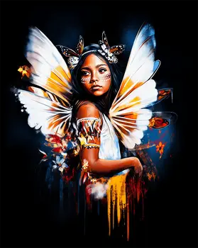 Daydreaming Fairy - Fairies Worldwide – 8″x10″ Artwork in 12″x14″ Mat